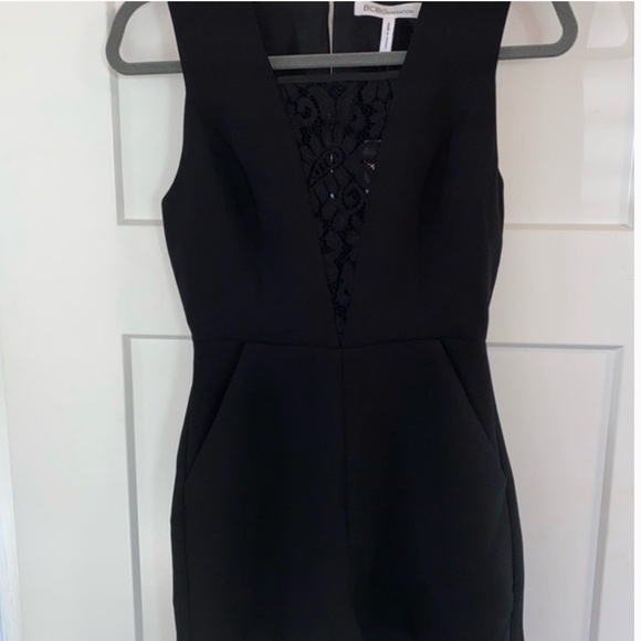 BCBG Black Lace Detailed Cutout Romper - Picture 4 of 8